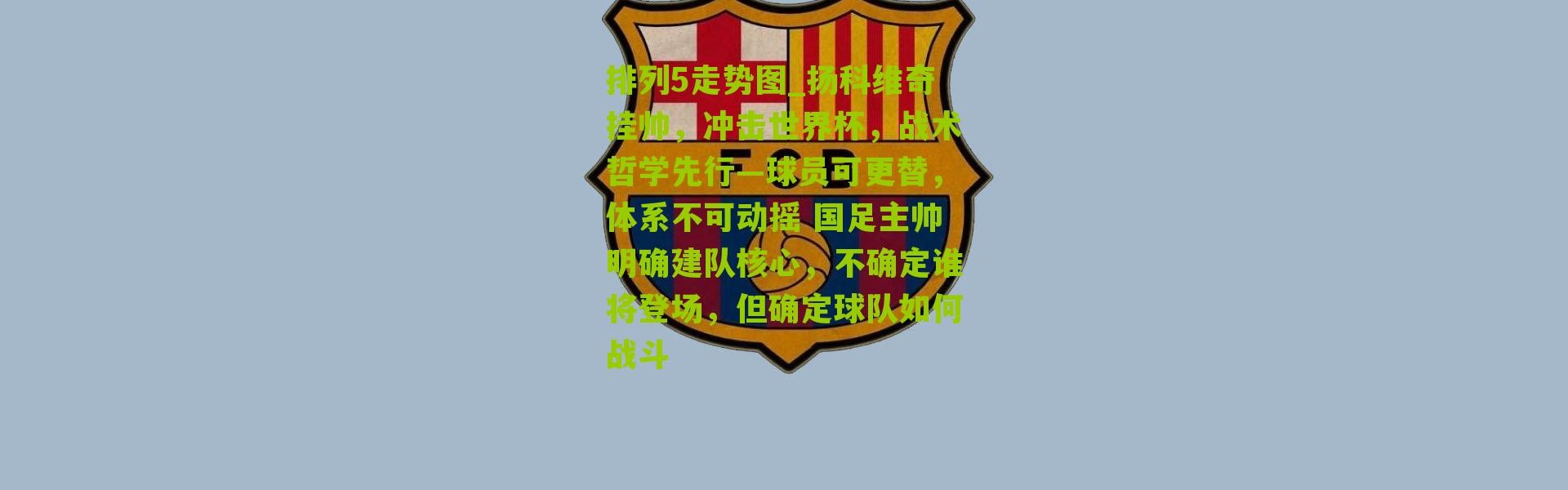 排列5走势图_扬科维奇挂帅，冲击世界杯，战术哲学先行—球员可更替，体系不可动摇 国足主帅明确建队核心，不确定谁将登场，但确定球队如何战斗